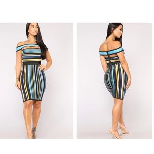 🆕 FASHION NOVA Lively Bandage Dress-Teal
